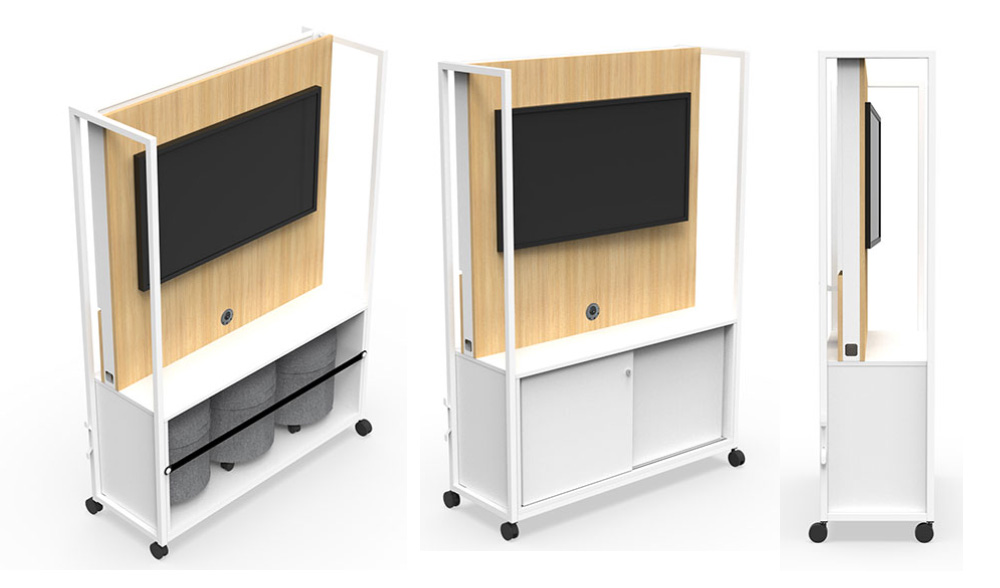 MARTIN Multimedia, Whiteboard and Storage Cupboard in One 3 EOL Martin Multimedia Office Solution