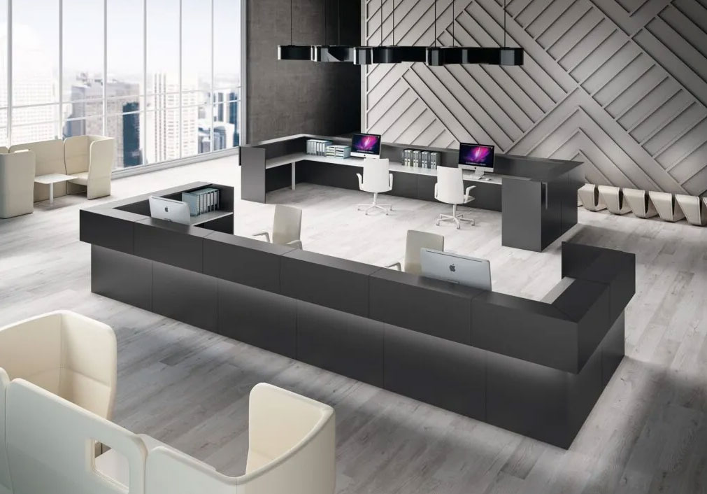 LODGE Impressive Modular Reception Units, Italian Design 3 Lodge Reception Desk