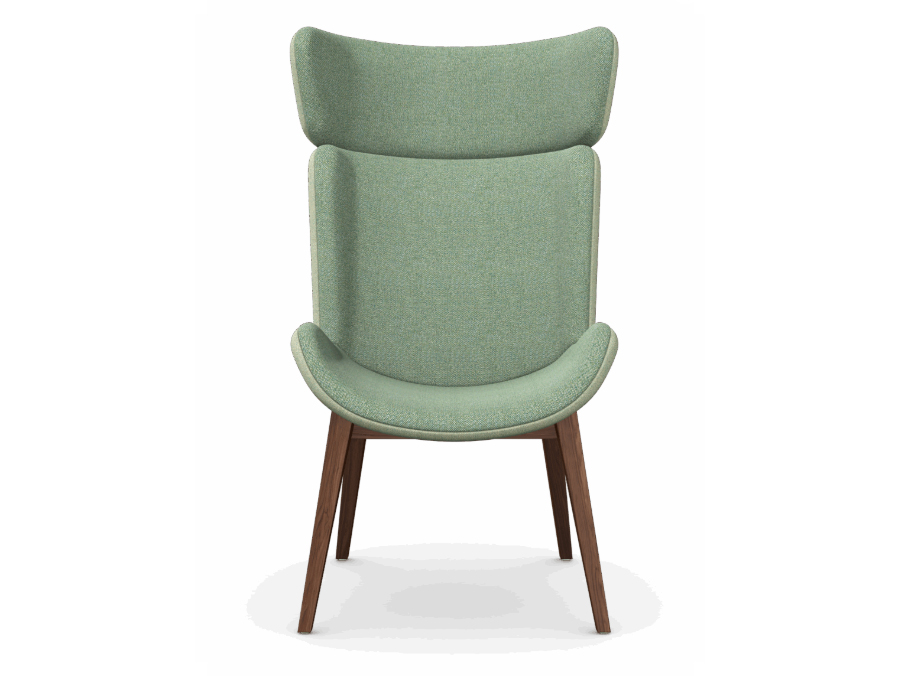 HARPA - Wingback Chair, 4 Wooden Legs 1 HARPA Wingback Chair 4 Wooden Legs