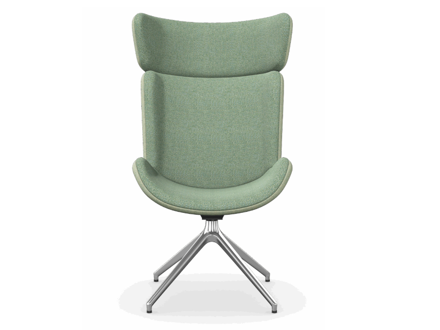 HARPA - Wingback Chair, Pyramidal Aluminium Base 1 HARPA Wingback Chair Pyramidal Aluminium Base