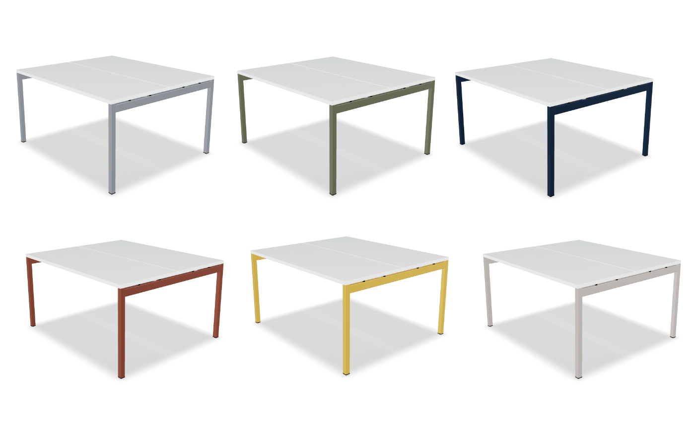 OGI Y Bench Desking - Two workstations with metal straight legs 2 OGI Y bench desk