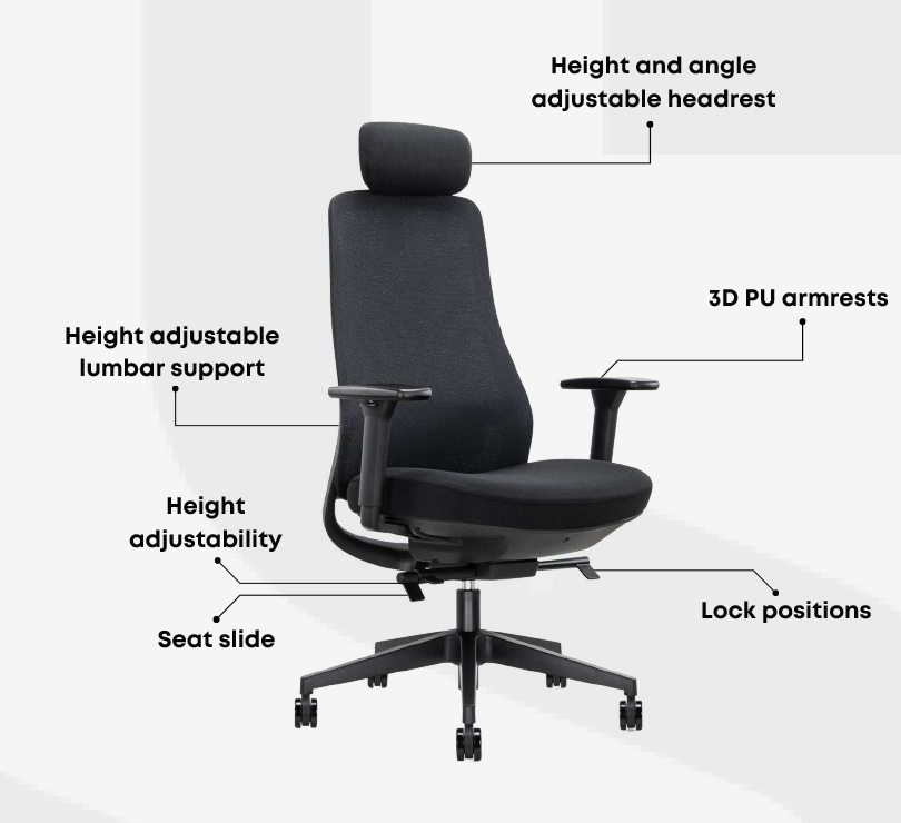 COPPER - Ergonomic Office Chair. Functionality and Affordability. 2 Copper Ergonomic Office Chair features