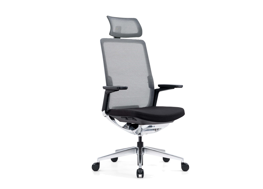 SILVER – Executive Ergonomic Office Chair. Sophisticated Appearance with High-End Ergonomic Engineering. 1 Silver Executive Ergonomic Mesh Office Chair