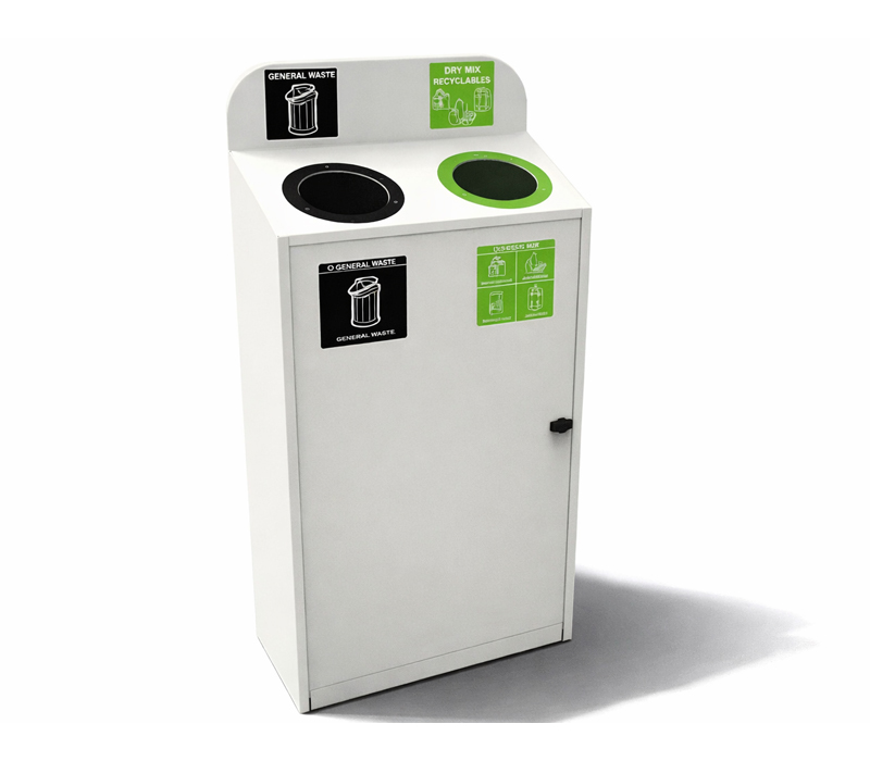 SLIMLINE 2-WAY Recycling Station 4 Paragon Slimline Recycling Bin Station