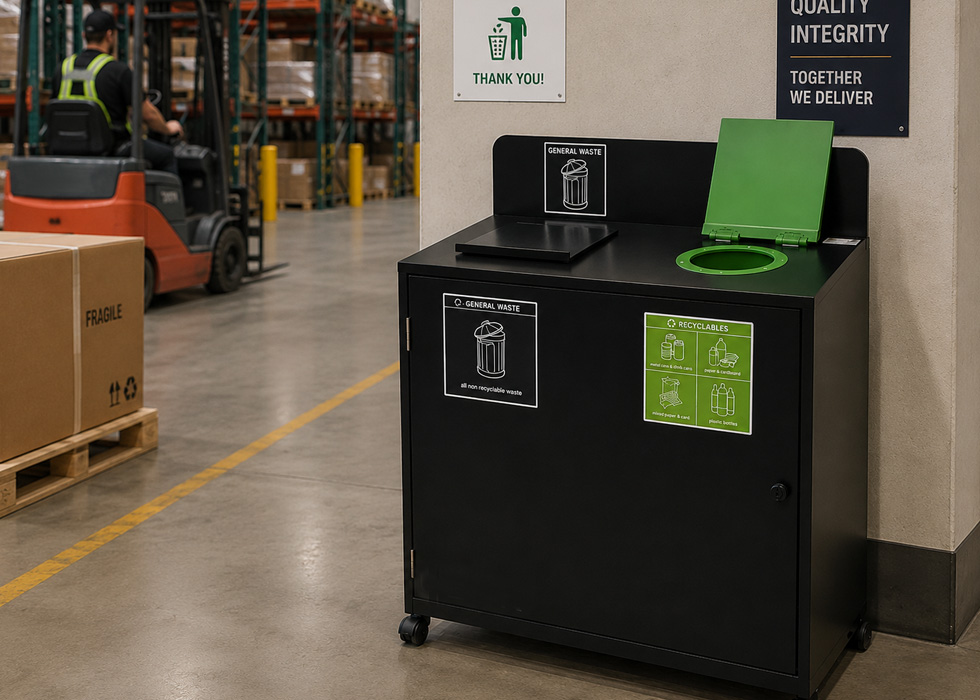 TRINITY 2-WAY Recycling Station 1 Paragon Trinity Recycling Bin Station