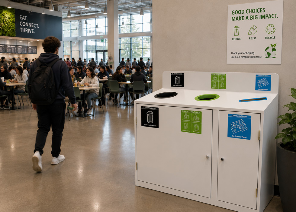 TUCANA 3-WAY Recycling Station 1 Paragon Tucana Recycling Bin Station
