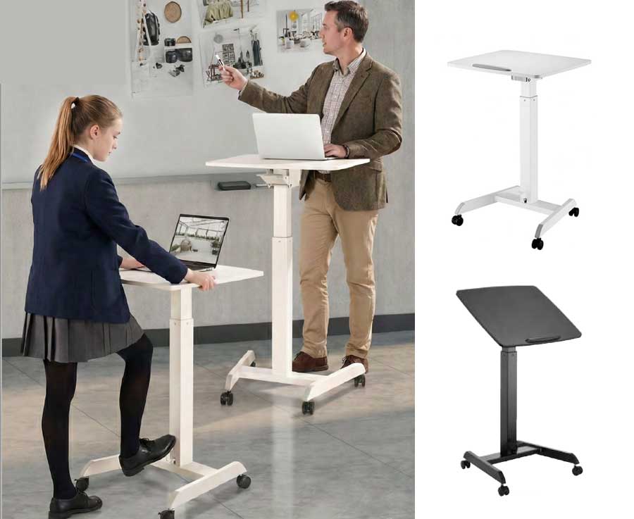 AURA PLUS – Gas Sit-Stand Laptop Desk / Lectern, with Tilt Table-Top 2 Aura-Plus Lectern Laptop Tilting Desk