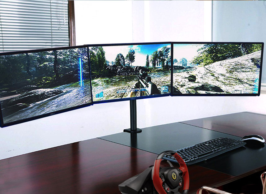STRATA PRO - Advanced Monitor Arms. Supporting Three Monitors. 3 Strata-Triple-Monitor-Arms