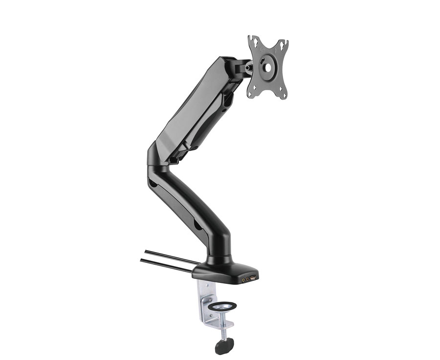 VESTRA- Single Monitor Arm. Integrated USB, Audio & Microphone Ports. 1 Vestra-Single-Monitor-Arm