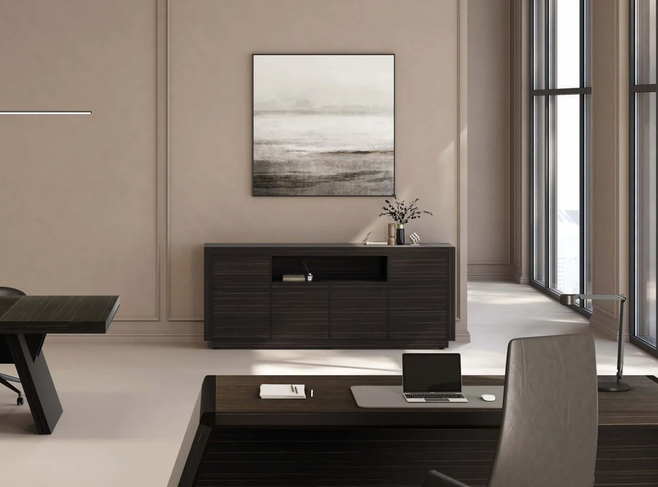ARTECO 7.8 Storage Cabinets. Elegant Look and Generous Space. 2 Executive Office Storage Cabinets. Arteco